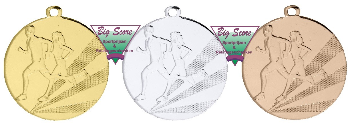 Hardlopen D112-b Medaille goud-zilver-brons Ø 50 mm compleet